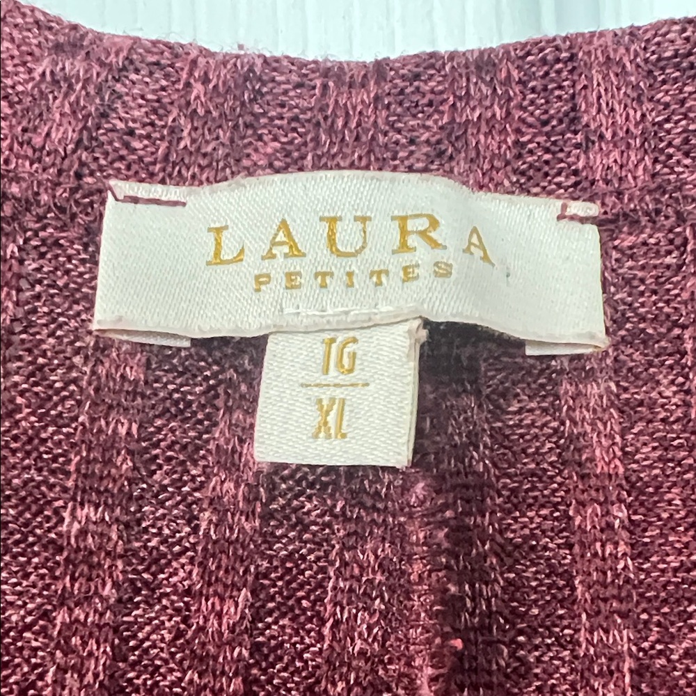 Laura Burgundy Open-Front Cardigan - Picture 2 of 5